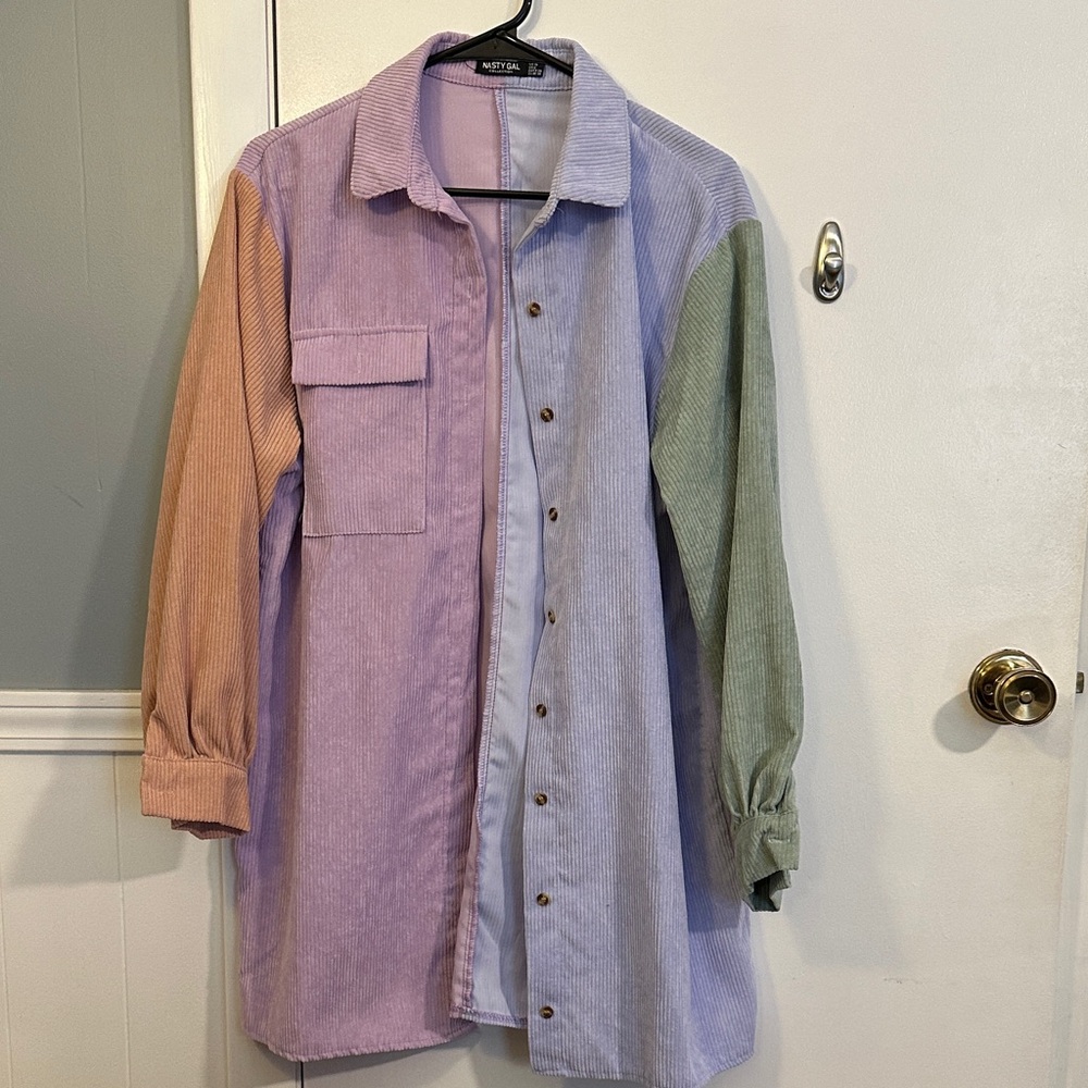 Colorblock Corduroy dress